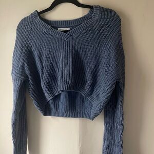 Blue V-Neck Women's Sweater